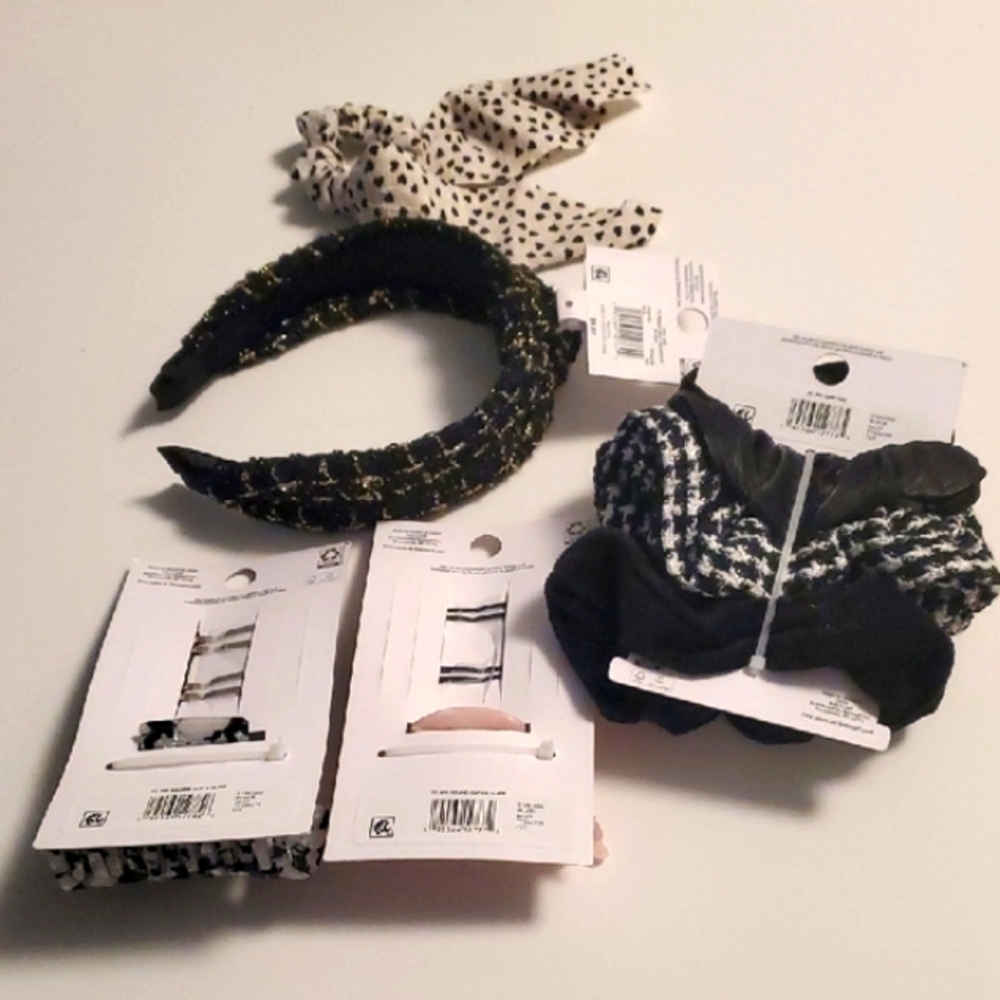 Time and Tru Black and Pink Hair Accessories Set Over 10 Pieces - Picture 3 of 6